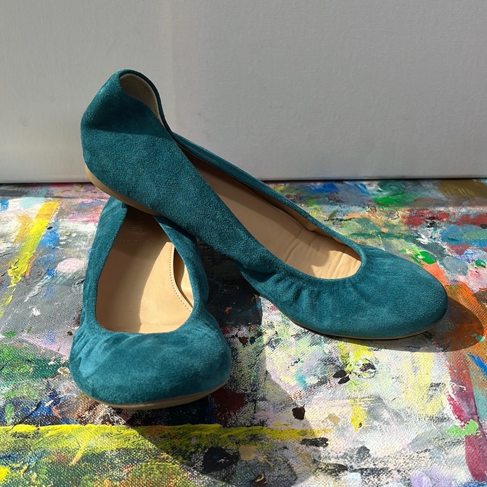 J. CREW TURQUOISE BALLET FLATS SIZE 8.5”